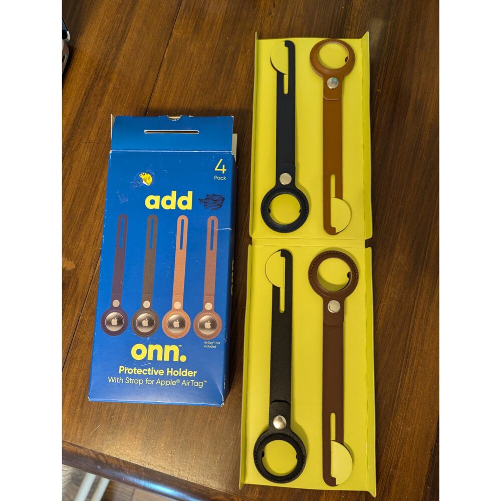 Onn. Protective Air Tag Holder with Strap - 4-pack